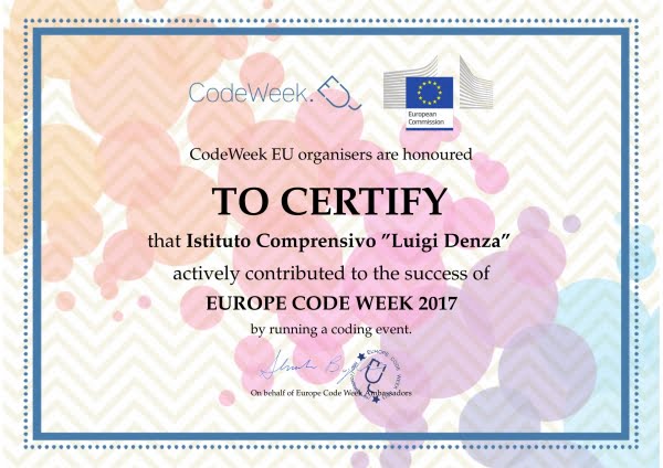 certificato codeweek